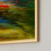 "Aerial Views" - Art Print in Citrus by MGTeevan - Frame Close-up
