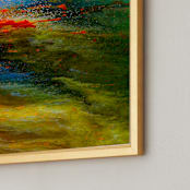 "Aerial Views" - Art Print in Citrus by MGTeevan - Frame Close-up