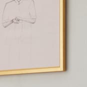 "Minimalist Woman" - Art Print in Cream by Marta Crea - Frame Close-up