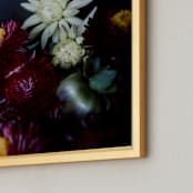 "Dark Fall Flowers" - Art Print in dark denim by Katie Buckman - Frame Close-up