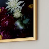 "Dark Fall Flowers" - Art Print in dark denim by Katie Buckman - Frame Close-up