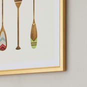 "Let's Get Paddles" - Art Print in Wood by SUWACHI - Frame Close-up