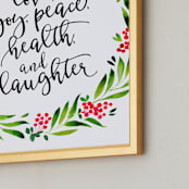 "Best wishes greenery wreath" - Art Print in Classic by Rosana Laiz Blursbyai - Frame Close-up