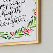 "Best wishes greenery wreath" - Art Print in Classic by Rosana Laiz Blursbyai - Frame Close-up