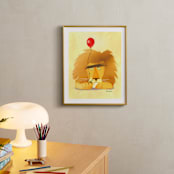 "Grumpy Lion" - Art Print in sunshine by Tracy Ann - In a Room