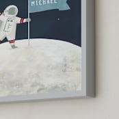 "Love You to The Moon" - Personalized Art Print in Space by Teju Reval - Frame Close-up