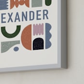 "Mid-Century Kid" - Personalized Art Print in Midcentury by Pati Cascino - Frame Close-up