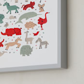 "anim-alphabet" - Art Print in cardinal by Sarah York - Frame Close-up