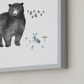 "Bear and Bunny" - Art Print in Grey by Emilie Simpson - Frame Close-up