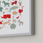 "anim-alphabet" - Art Print in cardinal by Sarah York - Frame Close-up