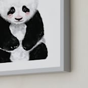 "Baby Panda" - Art Print in midnight by Cass Loh - Frame Close-up