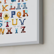 "Robot Alphabet" - Art Print in Primary by Joseph Apel - Frame Close-up