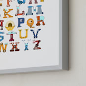 "Robot Alphabet" - Art Print in Primary by Joseph Apel - Frame Close-up