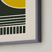 "Kirigami 8" - Art Print in Sunflower by Yohaku Oshima - Frame Close-up