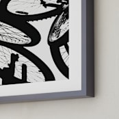 "Shadow Cycle" - Art Print in Tire by Beth Murphy - Frame Close-up