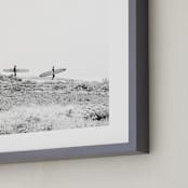 "Little Surfers" - Art Print in Black and White by LindseyErin - Frame Close-up