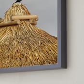 "Tiki Blackbird" - Art Print in Black by Jonathan Brooks - Frame Close-up