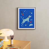"Space Pup" - Art Print in Celestial by Kristin Mastoras - In a Room