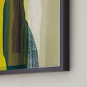 "Green Bottle Abstract" - Art Print in emerald green by Debra Pruskowski - Frame Close-up