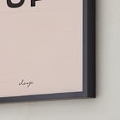 "Chin Up" - Art Print in Peach by Carrie ONeal - Frame Close-up