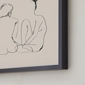 "LES FILLES" - Art Print in Papyrus by Annie Clark - Frame Close-up