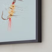 "Pistol Pete Yellow" - Art Print in Freshwater Blue by Andrew McClintock - Frame Close-up