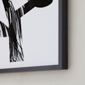 "Bold and Graphic Flowers I" - Art Print in Obsidian by Alexandra Dzh - Frame Close-up