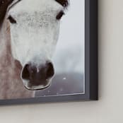"Winter Horse" - Art Print in white by ALICIA BOCK - Frame Close-up