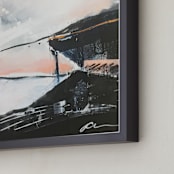 "Roaming" - Art Print in Ink and Pink by Jeannine Chanin Penn - Frame Close-up