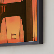 "Going back to Cali1" - Art Print in Golden Red by Lisa Sundin - Frame Close-up