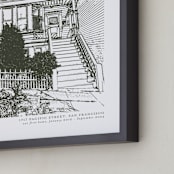 "House: Portrait Custom Print with Text" - Custom Print in Olive Shadow by Minted - Frame Close-up