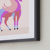 "Unicorns are real" - Art Print in Cotton Candy by Maja Cunningham - Frame Close-up