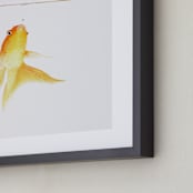 "Aquatic High Jump 1 of 3" - Art Print in carrot peel by Deborah Chou - Frame Close-up