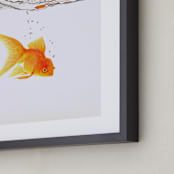 "Aquatic High Jump 3 of 3" - Art Print in carrot peel by Deborah Chou - Frame Close-up