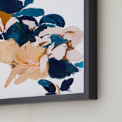 "Abstract Botanical" - Art Print in Navy Blue by Caryn Owen - Frame Close-up
