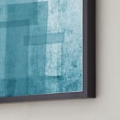 "Gathered Pieces" - Art Print in Hawaiian Teal by Debra Pruskowski - Frame Close-up