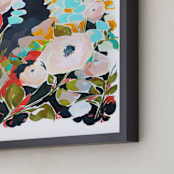 "Thrive Floral" - Art Print in Aqua by Jess Franks - Frame Close-up