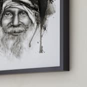 "Delhi" - Art Print in Black and White by Jen - Frame Close-up