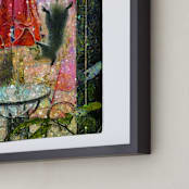"Squirrels Van Gogh Inspired" - Art Print in Colorful by Andy Mars - Frame Close-up