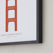 "Golden Gate Bridge - San Francisco" - Art Print in International Orange by Pine Street Creative - Frame Close-up