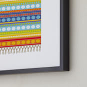 "Boho Floral Rug" - Art Print in Cherry Red by Jan Shepherd - Frame Close-up