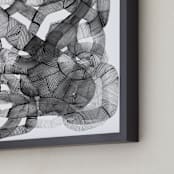 "Running Around" - Art Print in black & white by Kim Colthurst Johnson - Frame Close-up