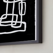 "Abstract Interlocking Shapes" - Art Print in Carbon by itsjensworld - Frame Close-up