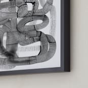 "Highway To Nowhere" - Art Print in Black & White by Kim Colthurst Johnson - Frame Close-up