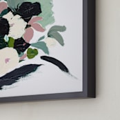 "Botanical Series Pink and  Mint" - Art Print in mint green by Caryn Owen - Frame Close-up