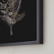 "Painted Flowers II" - Art Print in Almost Black by Leanne Friedberg - Frame Close-up