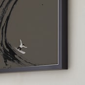 "The Wave and The Surfer" - Art Print in River Rock by Deborah Chou - Frame Close-up