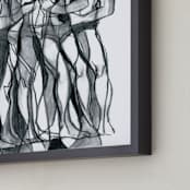"Turn II, Abstract Figure Drawing" - Art Print in Charcoal by Kathleen Ney - Frame Close-up