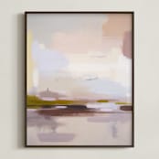 "Mellow Taupe Horizon Ⅰ" - Art Print in Taupe by Shina Choi - Framed