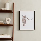 "Approaching Watercolor Tiger" - Art Print in Tiger Stripe Gold by Lauren Rogoff - In a Room